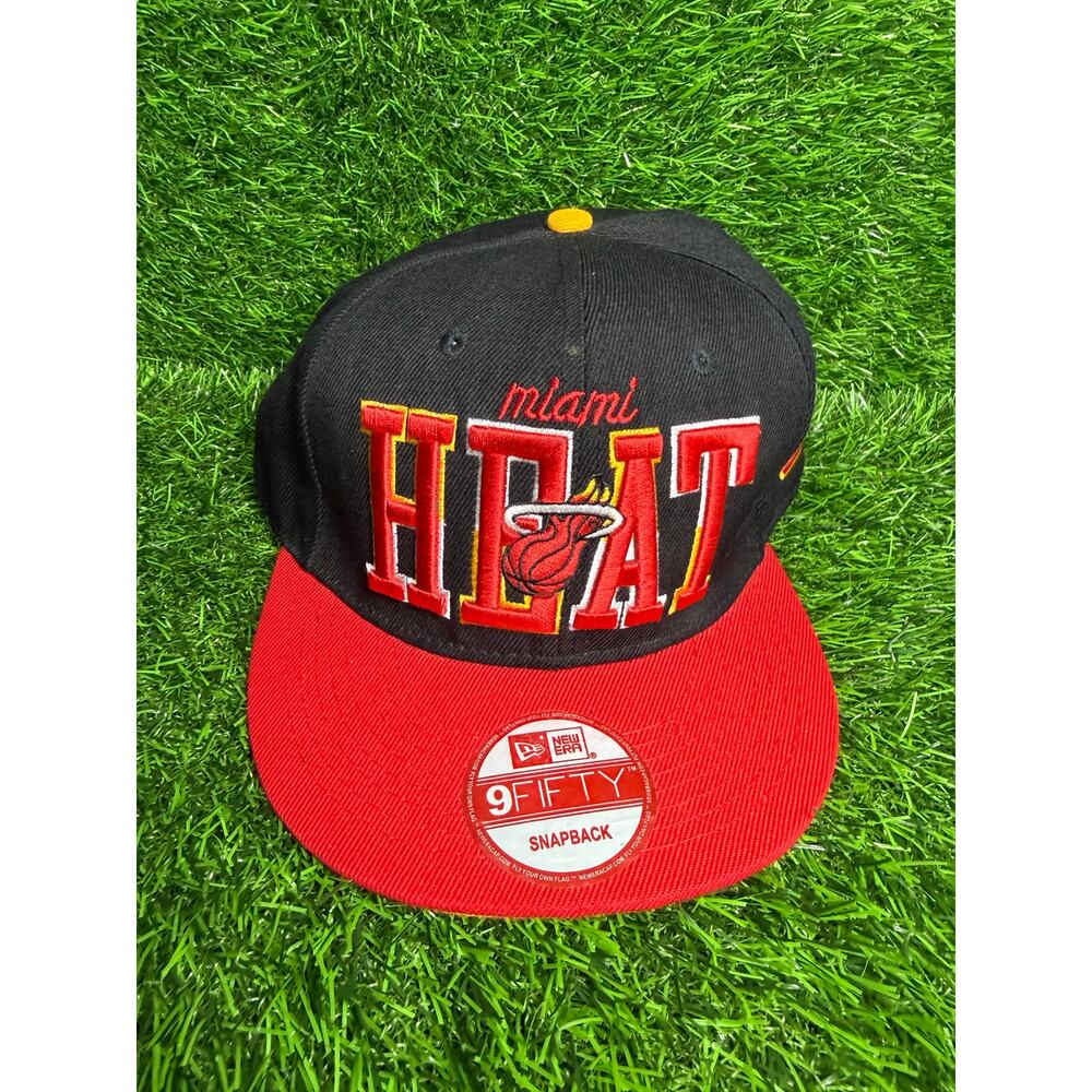 Miami Heat New Era 9FIFTY Snapback Hat Cap NBA Basketball HWC Black Red OSFA